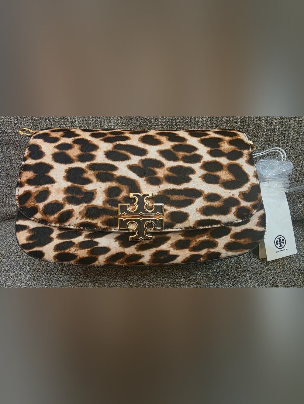 Tory Burch Britten Convertible Crossbody in Leopard